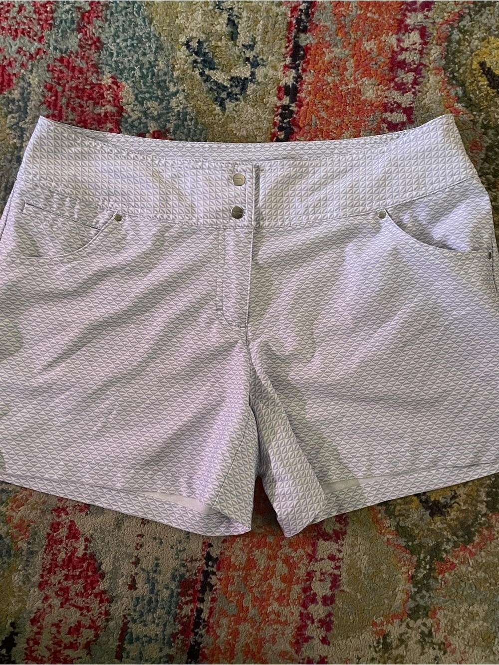 Slazenger White Textured Bermuda Shorts with Double-Button Waist